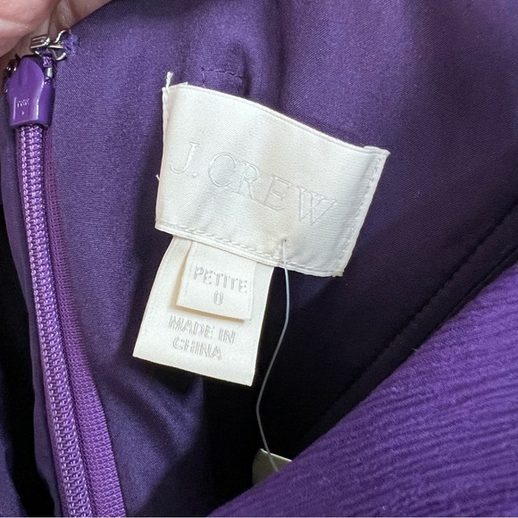 JCrew Womens Silk Chiffon Heidi Dress in Royal Purple, Size 0P - Picture 4 of 8